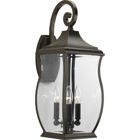 Enjoy the simple elegance of traditional styling in this three-light wall lantern. Township's clear beveled glass and Oil Rubbed Bronze finish contains notes of New England-inspired style for this new outdoor lantern collection.