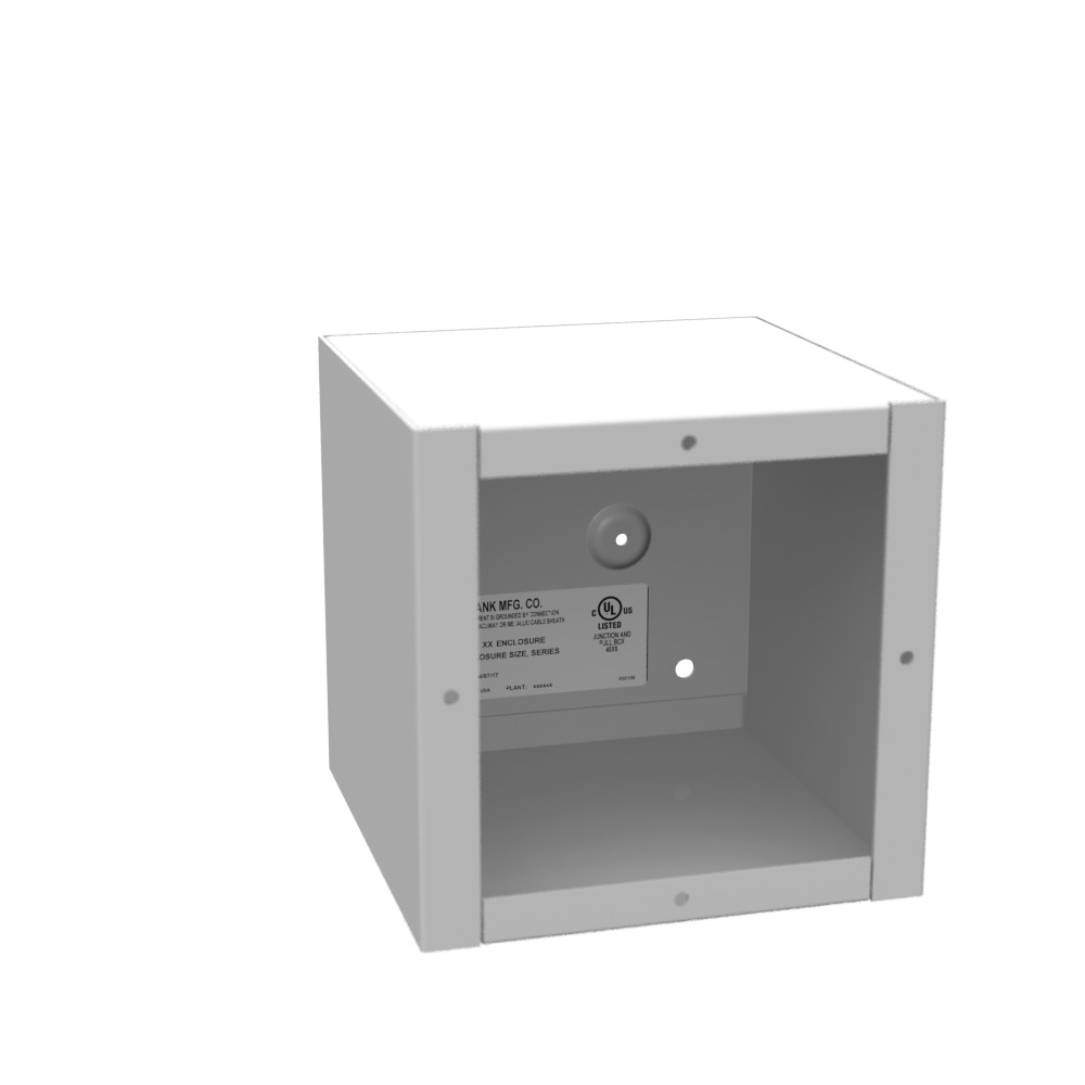6x6x6 Screw Cover Type 1 UL Listed Steel No Knockouts ANSI 61 Gray Cover with Teardrop Slots Mounting Holes in Back