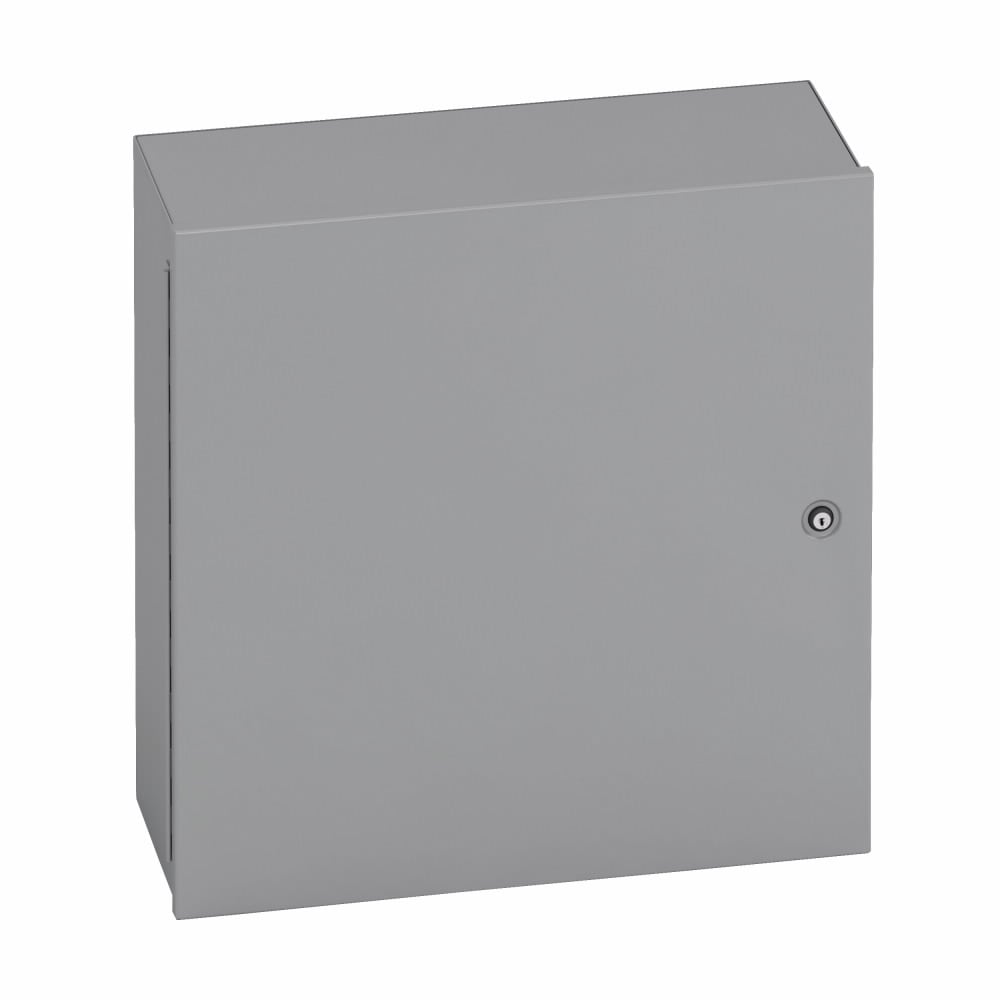 Eaton B-Line series Type 1 panel enclosures, 24" height, 6" length, 24" width, NEMA 1, Hinged cover, 1 enclosure, Wall mount, Medium single door, Keyhole slots, Carbon steel