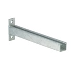Bracket, Wall, 12 Gauge, Bracket 4-1/2 Inch x 1-1/2 Inch with 9/16 Inch Hole, Channel 1-1/2 Inch x 1-1/2 Inch, Length 12 Inches, Steel