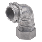 Connector, 90 Degree, Trade Type Compression, Size 3/4 Inch, Height 1.86 Inch, Width 0.95 Inch, Thread Length 0.52 Inch, Die Cast Zinc
