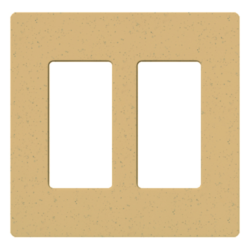 Claro Wallplate, Satin Finish, Two-gang in goldstone