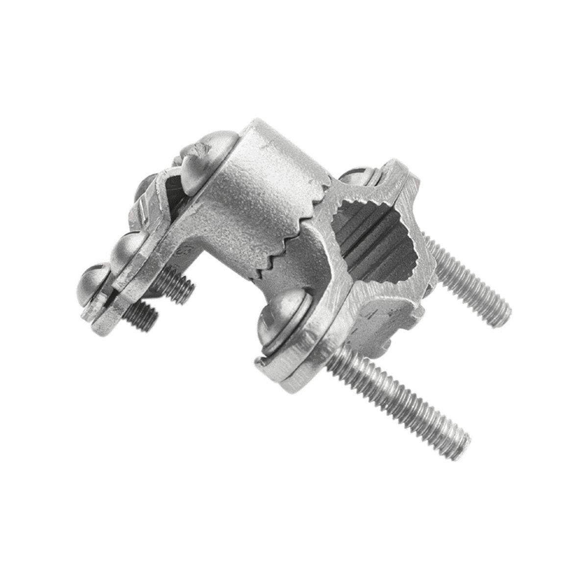 Cast Bronze ground Clamps, 3.60 in L, 1-1/4"- 2" Water Pipe (Run), #8 - 4/0 Ground (Tap).