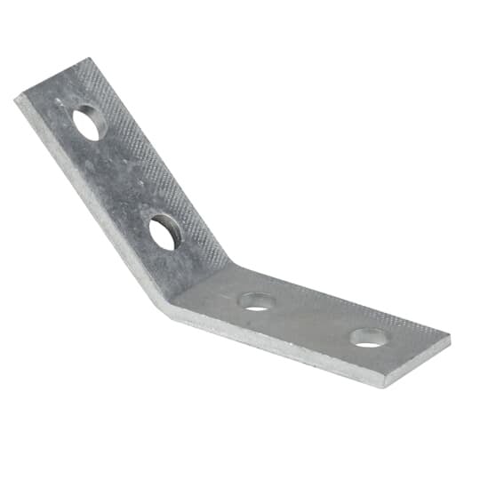 45 Degree Obtuse, Open Angle Fitting, 316 Stainless Steel, 4 Holes, 3-7/16 inch X 3-5/8 inch legs