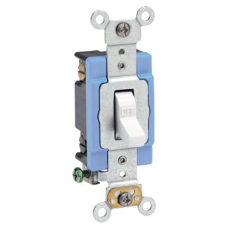 1202-2W Self-Grounding Toggle Switch, 120/277 V AC, 15 A, 1/2, 2 hp Power Rating