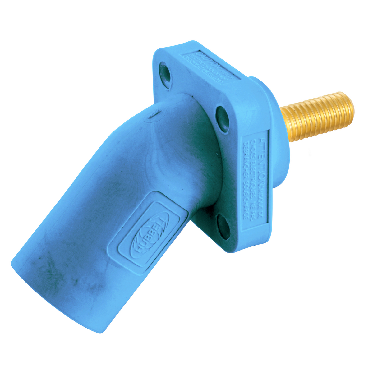 Single Pole Products, 300/400A Series,Inlet, Angled, Threaded Stud, Blue