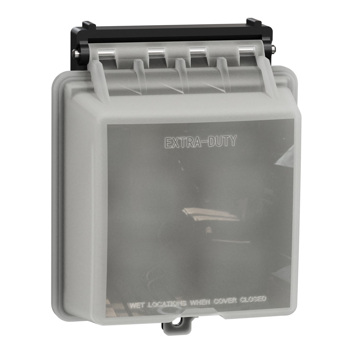 Cover, X Series, weatherproof, 2 gangs, transparent, Standard/Decorative, vertical mounted, matte finish