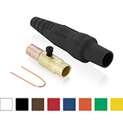Female Plug, Contact & Insulator, Cam-Type, Detachable, Crimped, 1/0 - 2/0 AWG, 300 Amp Max, 16 Series Taper Nose, Type 3R "While-in-Use"-Black