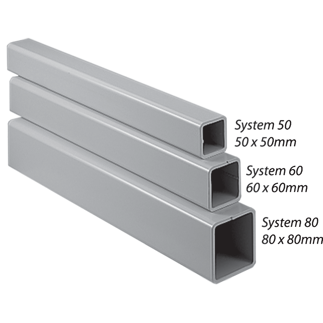 Compact Series 4 Tube, 489x80x80mm, Lt Gray, Steel