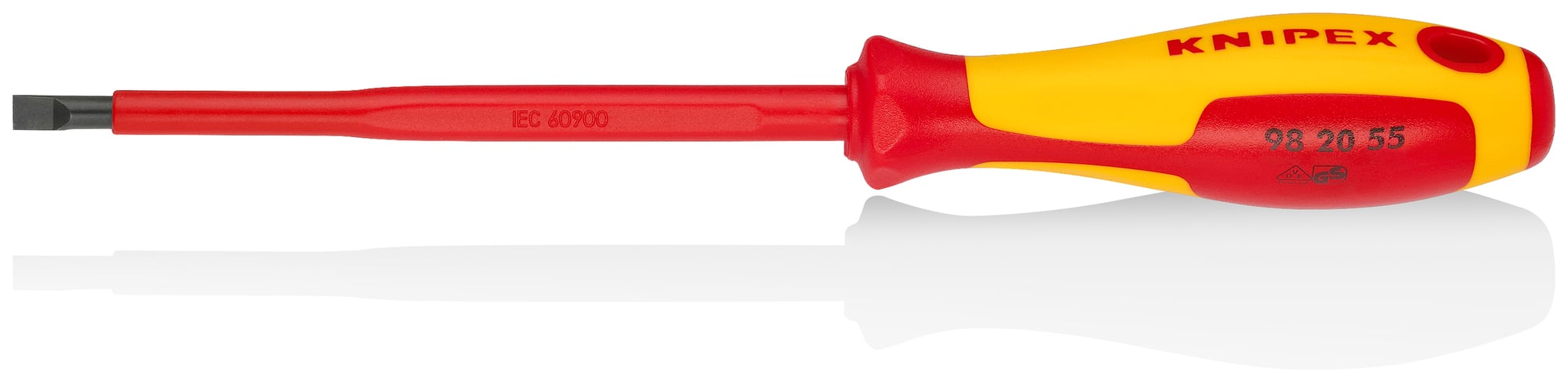 Slotted Screwdriver, 5 in.-1000V Insulated, 7/32 in. tip, 9 1/4 in., Multi-Component, VDE