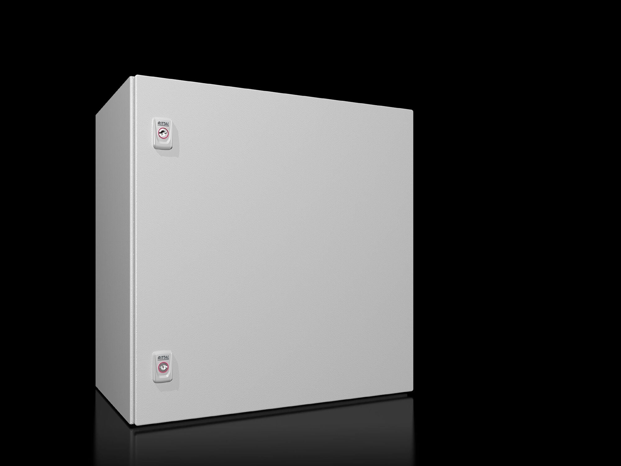 AX Compact enclosure, WHD: 600x600x350 mm, carbon steel, with mounting plate, single-door, with two cam locks