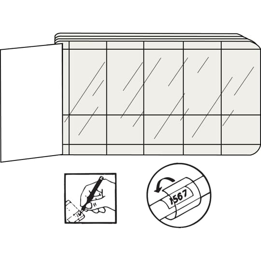 Wire Marker Books - Vinyl, Self Laminating 400 blank write-on, self-laminating transparent vinyl markers. marking area: 0.25 inch x 0.625 inch