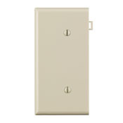 1-Gang No Device Blank Wallplate, Sectional, Thermoplastic Nylon, Strap Mount, End Panel, Light Almond