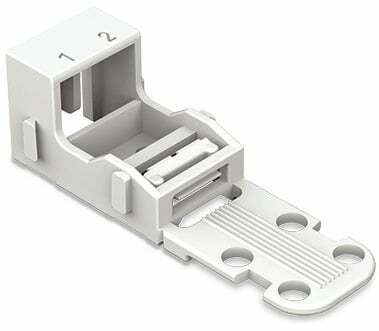 Mounting carrier; for 2-conductor terminal blocks; 221 Series - 4 mm²; with snap-in Mounting foot for vertical Mounting; white