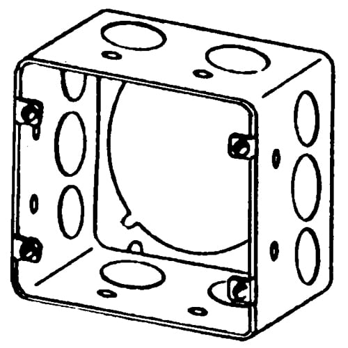 Features:2 1/8IN Depth, For 4 11/16 IN Boxes, (4) 1/2 IN, (6) 3/4 IN Knockout, Standard:UL, Material:Steel, Cubic Capacity:42CI