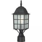 Adams - 1 Light - 17" Outdoor Post with Frosted Glass Textured Black