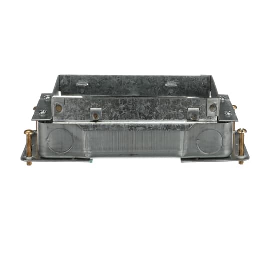 Two Gang Recessed Service Floor Box, 70 Cubic Inches, Length 10-1/4 Inches, Width 4-11/16 Inches, Depth 2-7/8 Inches, 3/4 Inch and 1 Inch Knockouts, Cast Iron, Delivers Power, Communications and Data from Standard Conduit with No Exposed Service Fittings