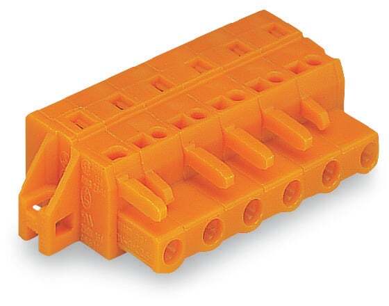 1-conductor female connector; CAGE CLAMP; 2.5 mm; Pin spacing 7.62 mm; 2-pole; clamping collar; 2,50 mm; orange