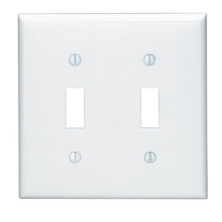 2-Gang Toggle Device Switch Wallplate, Standard Size, Thermoplastic Nylon, Device Mount, White