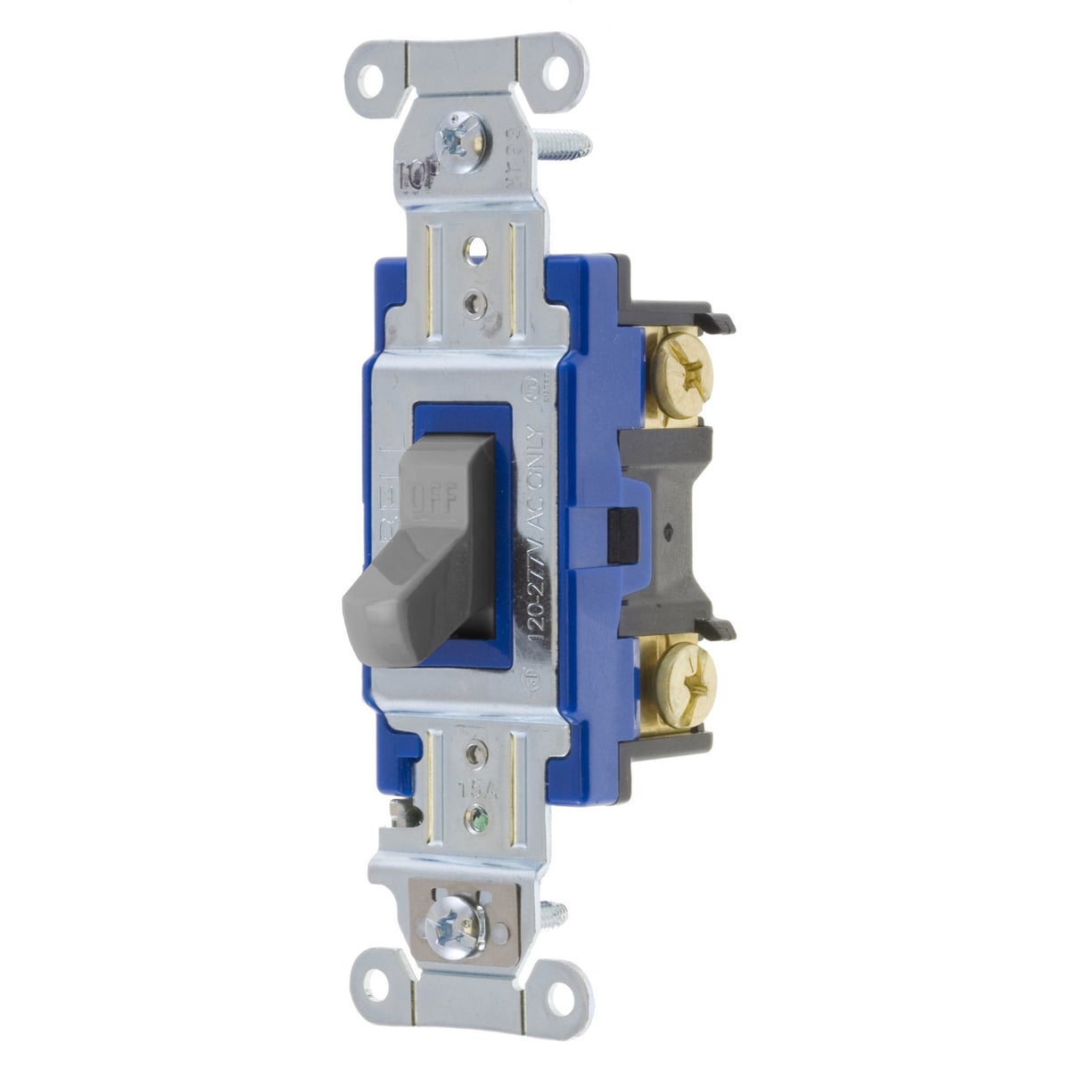 1201GY 2-Position Heavy Duty Standard Toggle Switch, 120 to 277 V AC, 15 A, 4155 W Power Rating, 2-Position Contact
