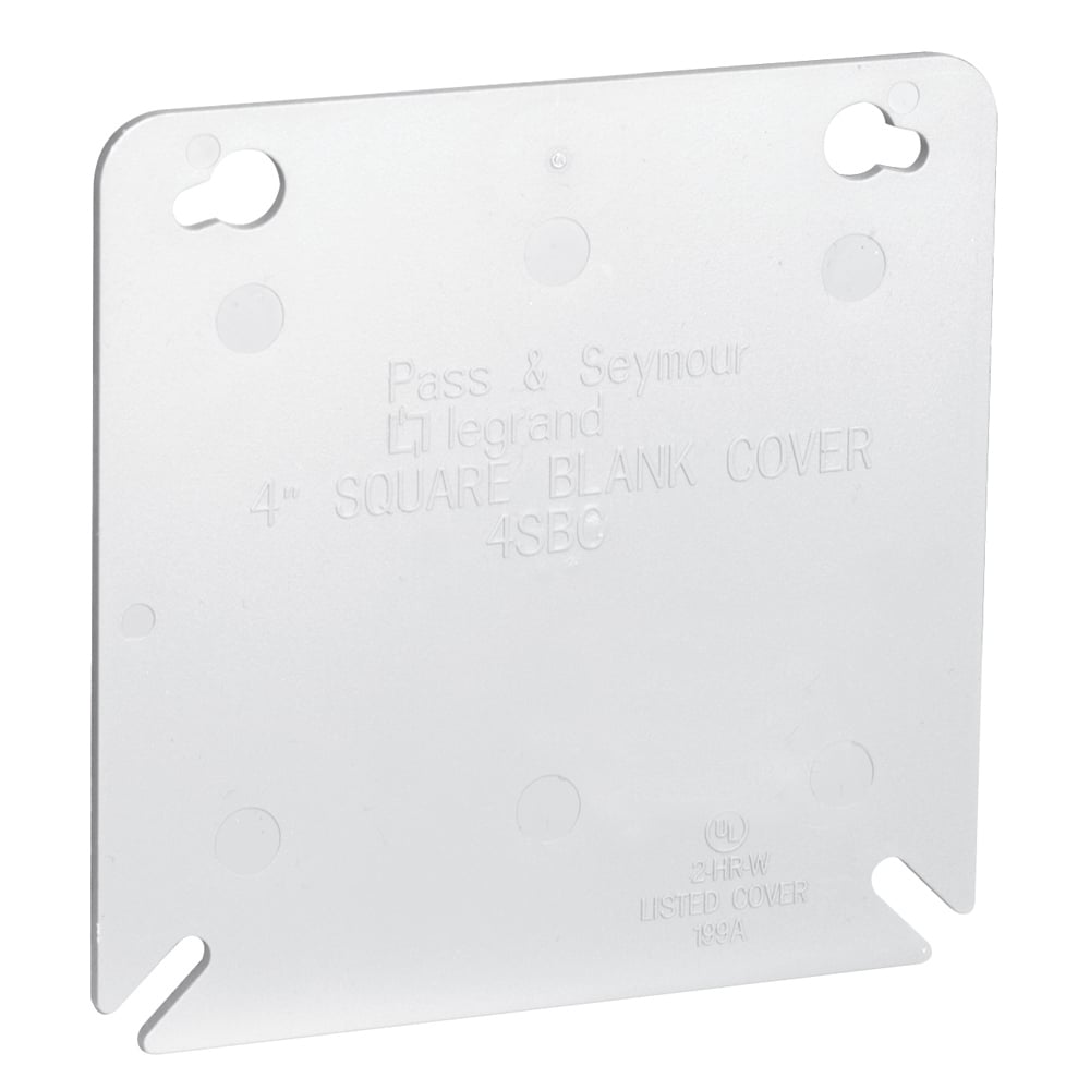 4 Inch Square Flat Blank Cover, Gray. 50 pack.