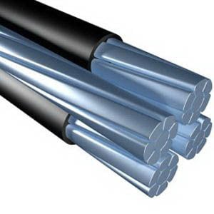 ACSR Quadruplex Service Drop Cable, 4 AWG, 4 Conductors, Hackney Trade Name, 1700 Foot Reel
