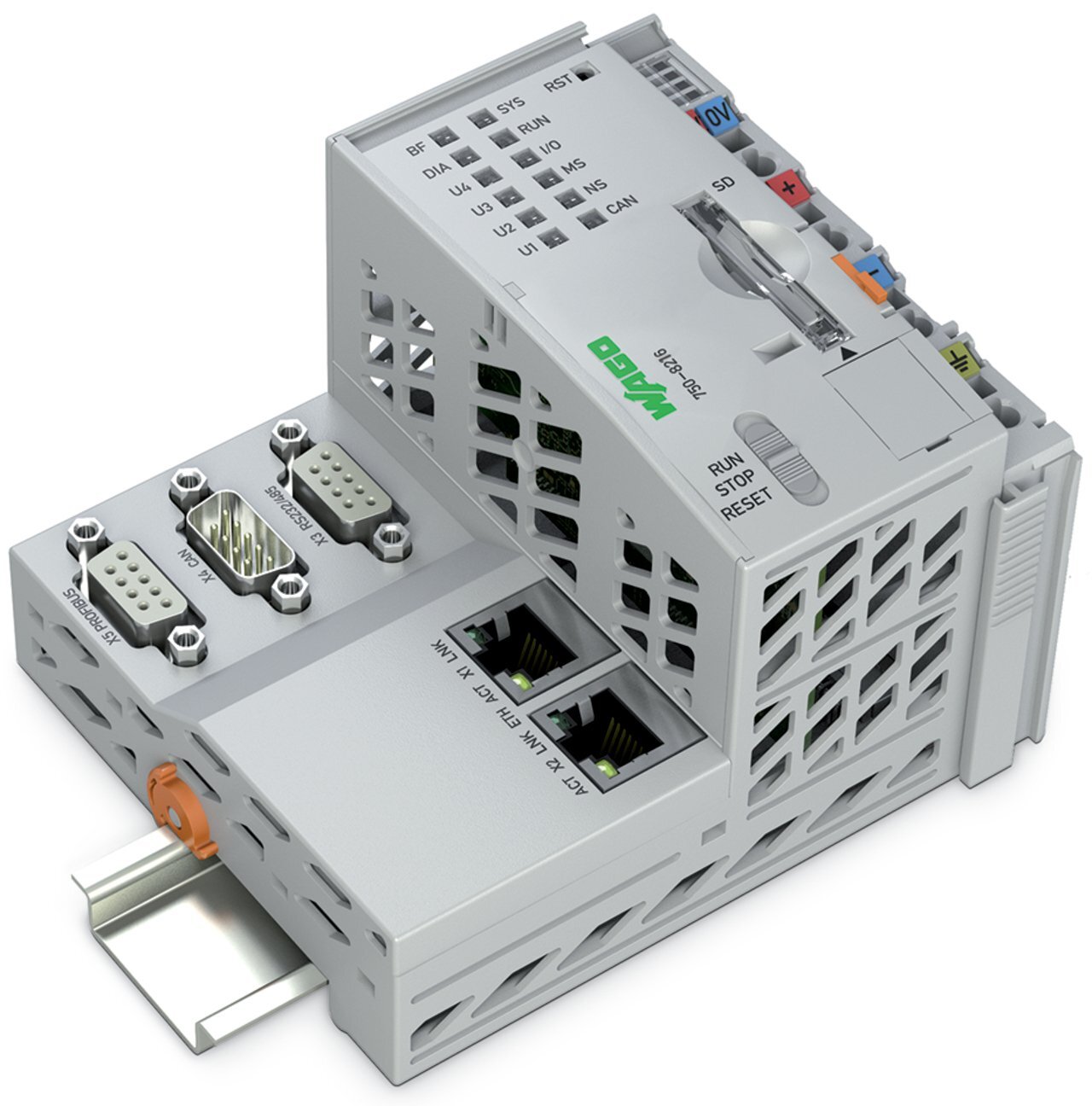 Controller PFC200; 2nd Generation; 2 x ETHERNET, RS-232/-485, CAN, CANopen, PROFIBUS Slave; Ext. Temperature