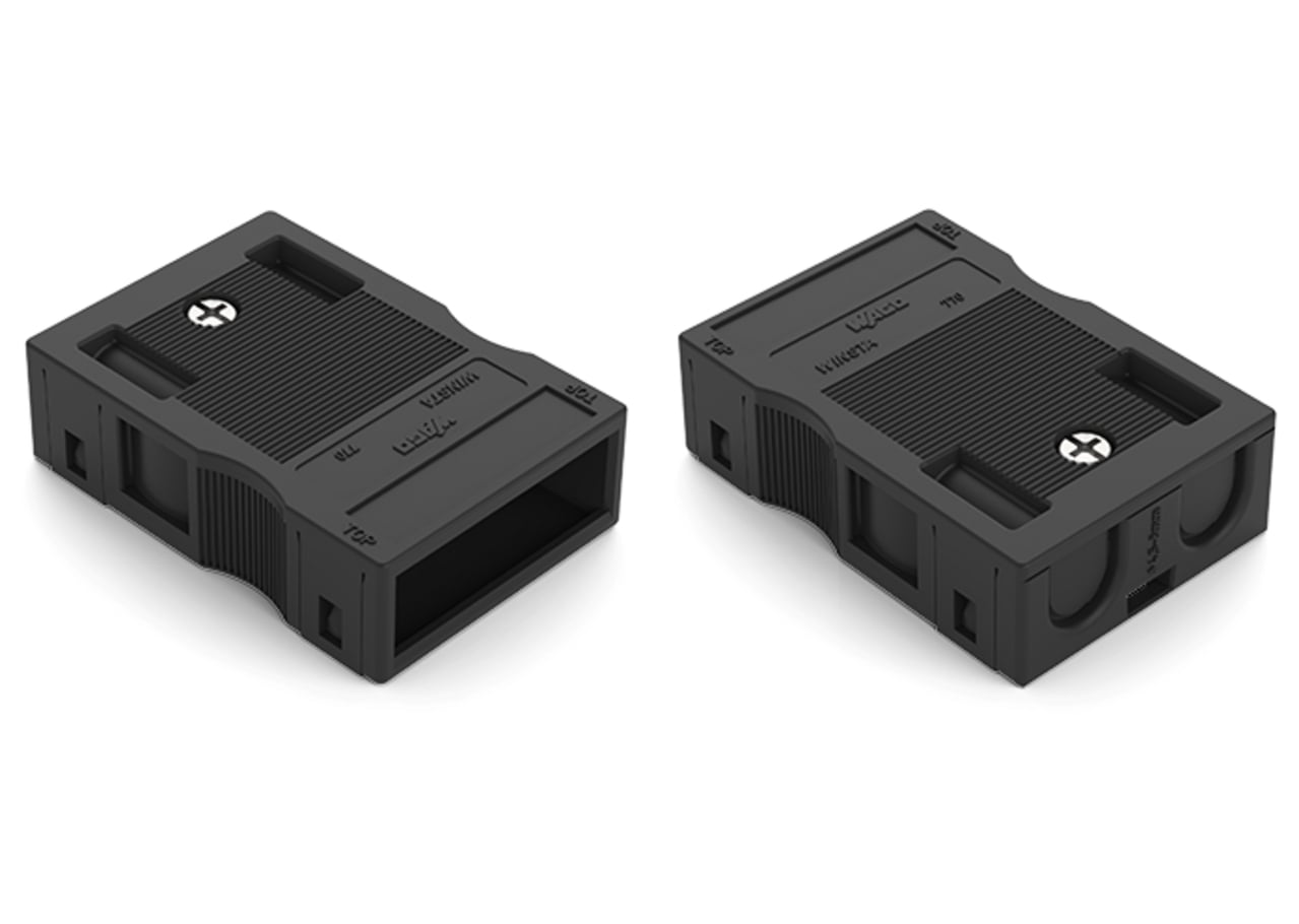 Strain relief housing; 3-pole; for 2 cables; 4.5  8.0 mm; 55 mm; black