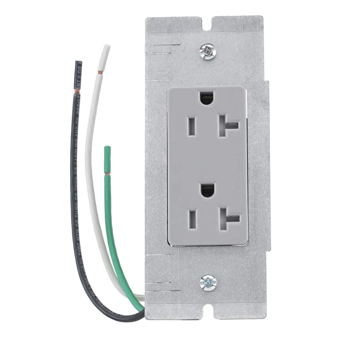 Concrete, Access, Wood Concrete, Access, Wood Floorboxes, Recessed, 2, 4, & 6-Gang Series, Pre-Wired Device Plate, DR20GRYTR with 18" Stranded Wire