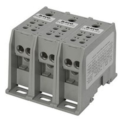 Power Distribution Block, High SCCR, Dual Rated, Line Conductor Range 3/0-14, Load Range 3/0-14, 1 Port Per Pole Line Side, 1 Port Per Pole Load Side, 1 Pole, UL, CSA, Din Rail Mountable