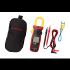 This rugged and reliable clamp meter is designed for professional electrician and technician that need a fast responding, feature packed, go-to clamp meter. This meter offers a complete range of measuring functions for both HVAC and electrical applications. This modern Clamp Meter features a large low-light backlit LCD dual display for dimly lit areas and is capable of simultaneously displaying voltage and amperage  to perform voltage drop tests. This meter offers TRMS, low pass filter, in-rush current, frequency, resistance, capacitance, temperature, DC micro-Amps, Amp-tip and non-contact voltage detection.