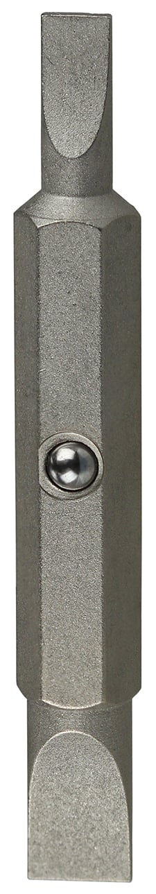 Carded Replacement Bit, #4, #6 tip size, Slotted tip type, Nickel Plated blade finish, 2 pieces