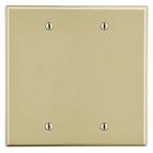 Wallplate, 2-Gang, 2 Box Mount Blank, Ivory