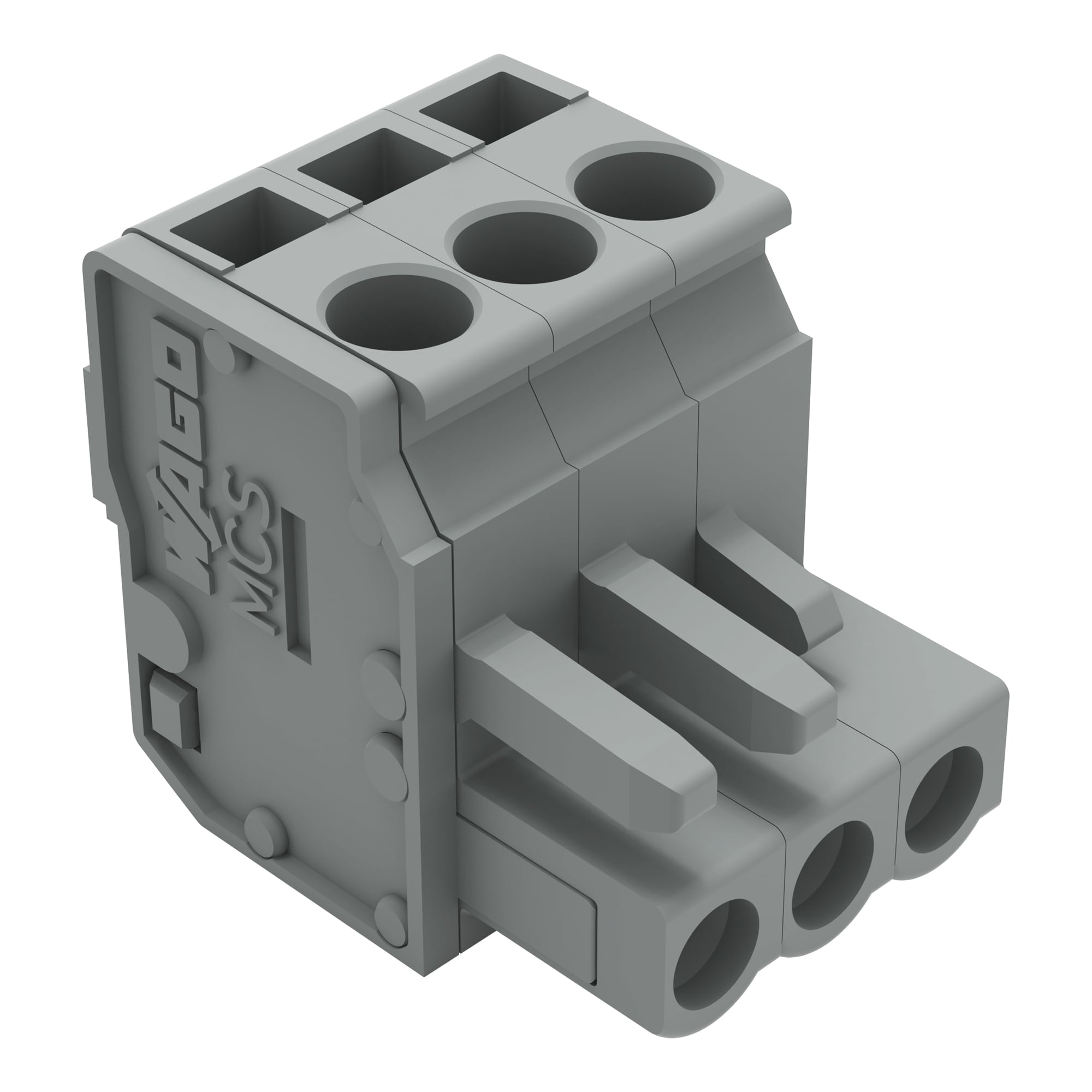 1-conductor female connector, angled; CAGE CLAMP; 2.5 mm; Pin spacing 5 mm; 3-pole; 2,50 mm; gray