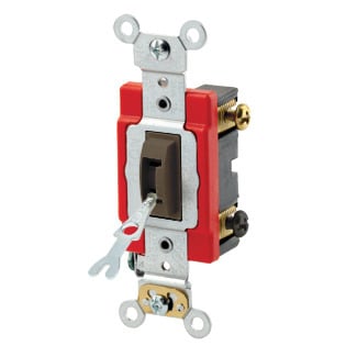 20 Amp, 120/277 Volt, Toggle Locking Double-Pole AC Quiet Switch, Extra Heavy Duty Grade, Self Grounding, Back and Side Wired, Brown