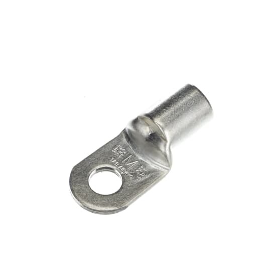 Non-Insulated Tubular Ring Terminal, Length 2.40 Inches, Width 1.12 Inches, Bolt Hole 1/2 Inch, Wire Range 4/0AN-250kcmil, Copper, Tin Plated, 50 Pack