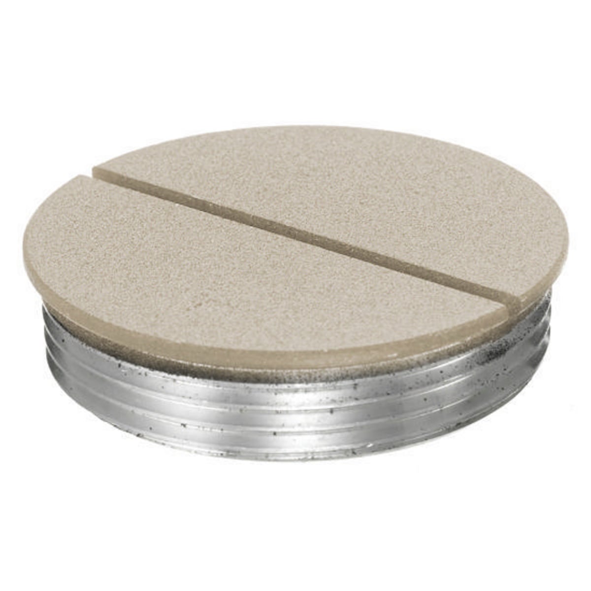 In-Floor Delivery Systems, SystemOne, Round Flush Floorboxes, Replacement Accessory, Flush Threaded Plug, 1-1/2", Aluminum Finish