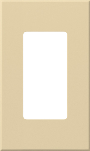 Nova T single-gang wallplate, small opening, no fins broken, in ivory