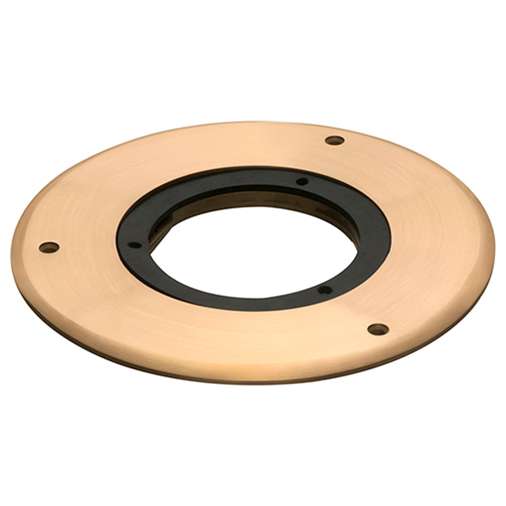 Oversized carpet ring for Arlington's flush to floor cut in floor box kits. Brass.