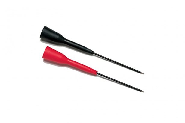 Rigid Back Probe Pin Set, Voltage Rating: 60 VDC, Length: Tip: 2 IN, Color: One Red And One Black, For Use On 2 MM OD Probe Tips