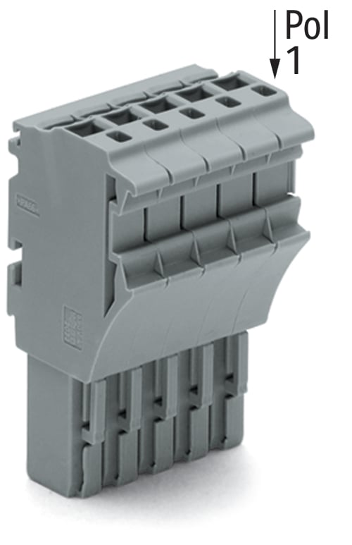 1-conductor female connector; Push-in CAGE CLAMP; 4 mm; Pin spacing 5.2 mm; 3-pole; 4,00 mm; gray
