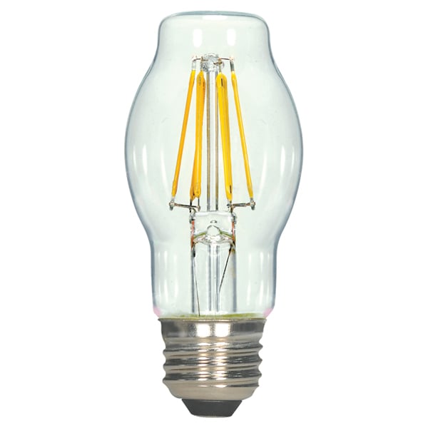 LED Filament, Designation: 4.5W BT15 Filament LED - Medium Base - 2700K - Clear - 120V