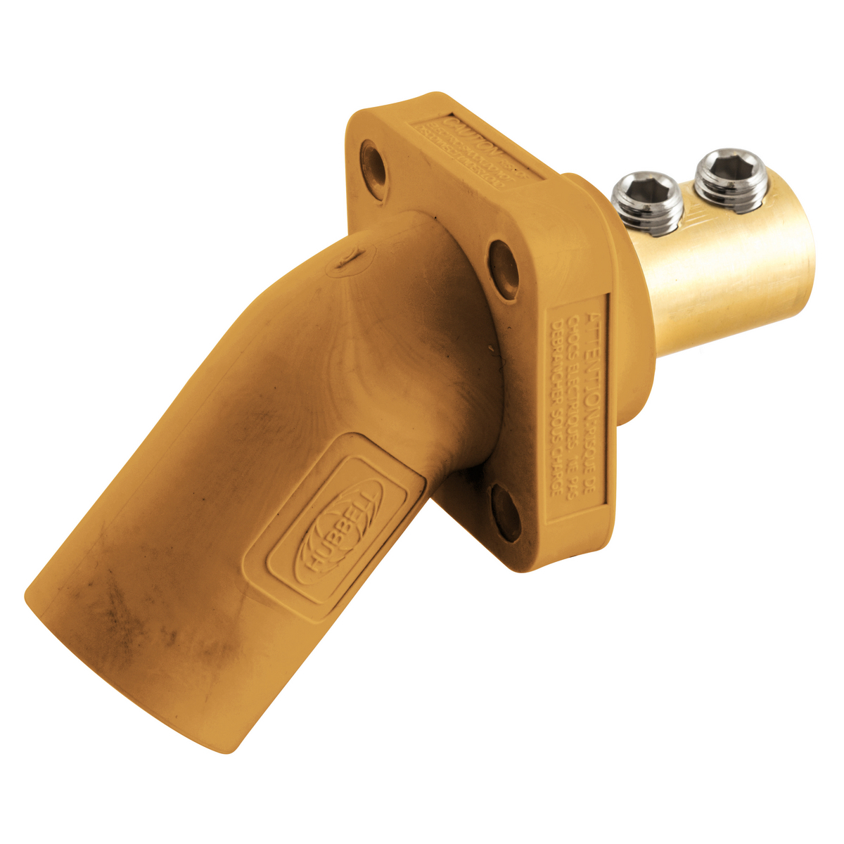 Single Pole Products, 300/400A Series,Inlet, Angled, Double Set Screw, Orange