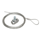 Galvanized braided support wire with looped end. 10ft length. Holds up to 100lbs. .080 wire