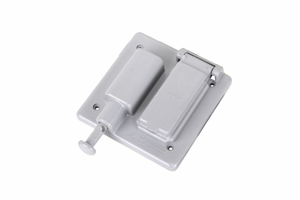 VSRC20-2-U PVC WP DBL GANG COV. COMBO SWITCH & GFI REC. KRALOY