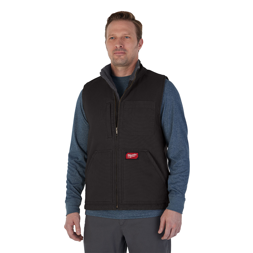 GRIDIRON Sherpa-Lined Vest - Black 2X