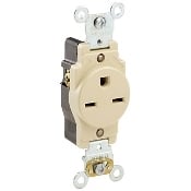 15 Amp, 250 Volt Single Receptacle, Spec Grade, 2 Pole, 2 Wire, Black