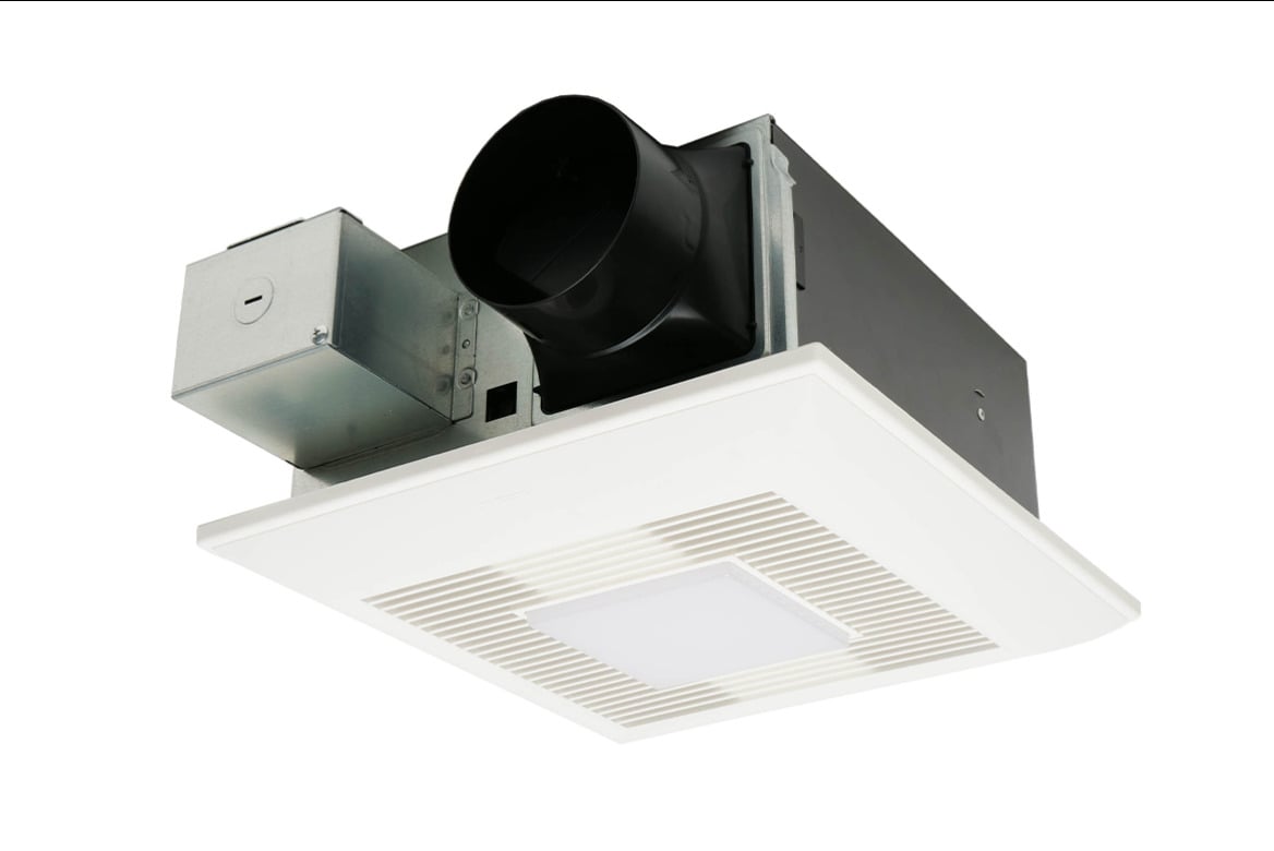 Remodeling fan/LED light with Pick-A-Flow, 50, 80 or 110 CFM (LED chip panel incorporates night light).