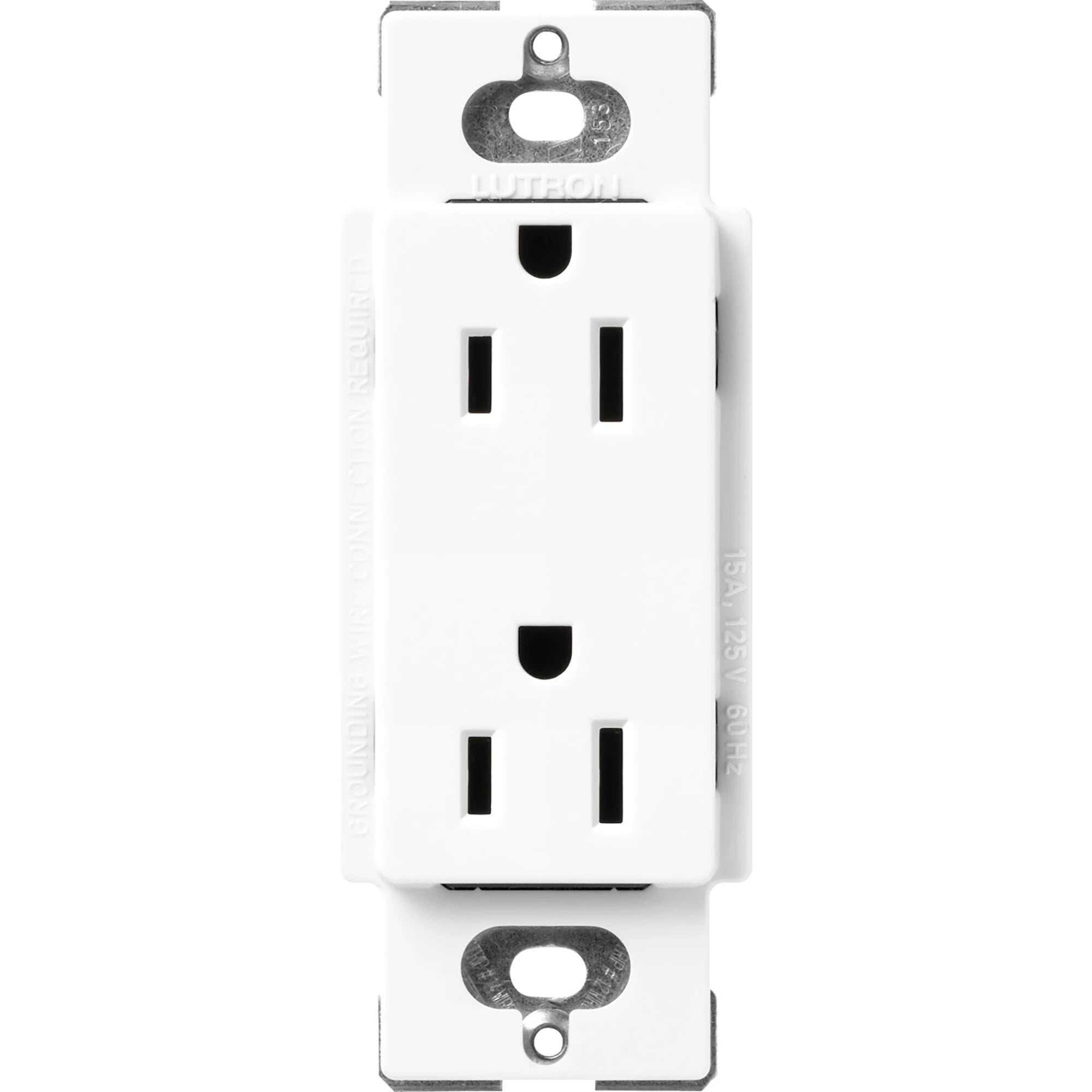Lutron Claro 15 Amp Duplex Outlet, Brilliant White