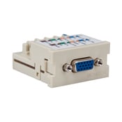 Multimedia Outlet System, VGA Enhanced Video Connector, Monitor End, Female to 110-Style, Ivory